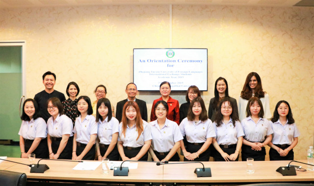 ม.ราชภัฏเชียงใหม่ จัดพิธีปฐมนิเทศนักศึกษาโครงการแลกเปลี่ยนจาก  Zhejiang Yuexiu University of Foreign Languages สาธารณรัฐประชาชนจีน  ประจำปีการศึกษา 2562