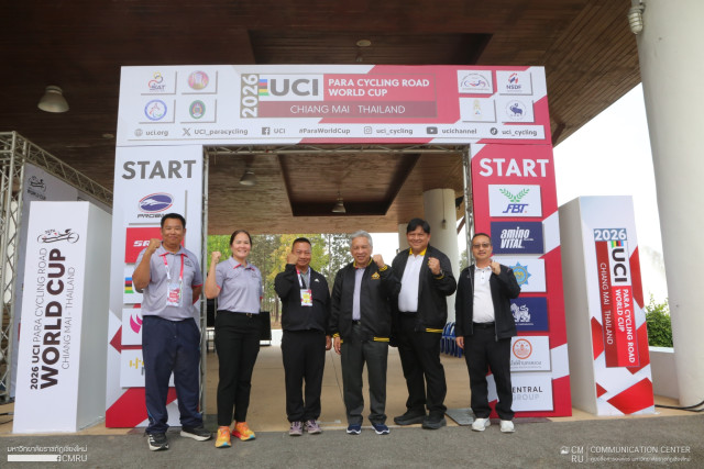 ผู้บริหาร มร.ชม. เยี่ยมชม – ให้กำลังใจนักกีฬา  พร้อมมอบรางวัลศึก UCI Para-Cycling Road World Cup 2026 วันที่ 3 ณ ศูนย์แม่ริม