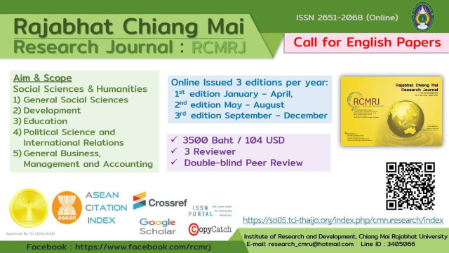 วารสารวิจัยราชภัฏเชียงใหม่ (Rajabhat Chiang Mai Journal) ได้รับการรับรองคุณภาพวารสารให้อยู่ในฐานข้อมูล ASEAN Citation Index (ACI)
